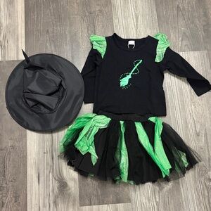 Wicked Elphaba Costume Witch Costume with Green/Black Tutu Size 18-24 mths